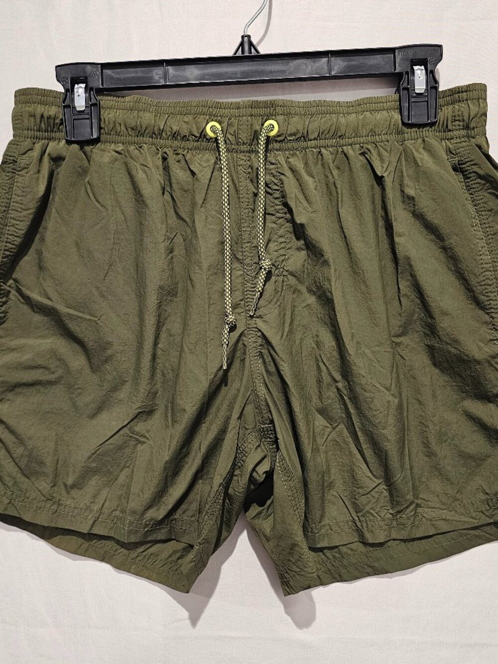 Sundek Men's Swim Trunks Board Shorts Size M Green Pink Stripe Back Beach Surf